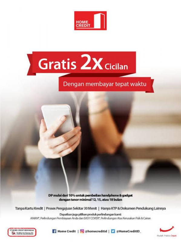 Cara klaim promo gratis 2x angsuran Home Credit