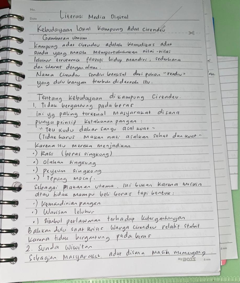 Kebudayaan Lokal Kampung Adat Cirendeu