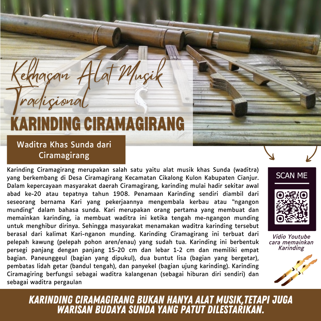 Kekhasan Alat Musik Tradisional Karinding Ciramagiarang.