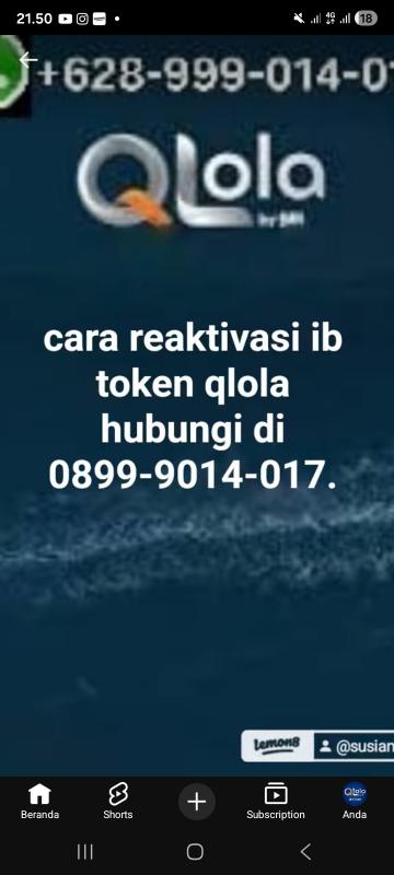 Layanan reaktivasi ib token qlola 
