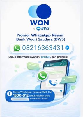 No WhatsApp resmi bank Woori saudara 