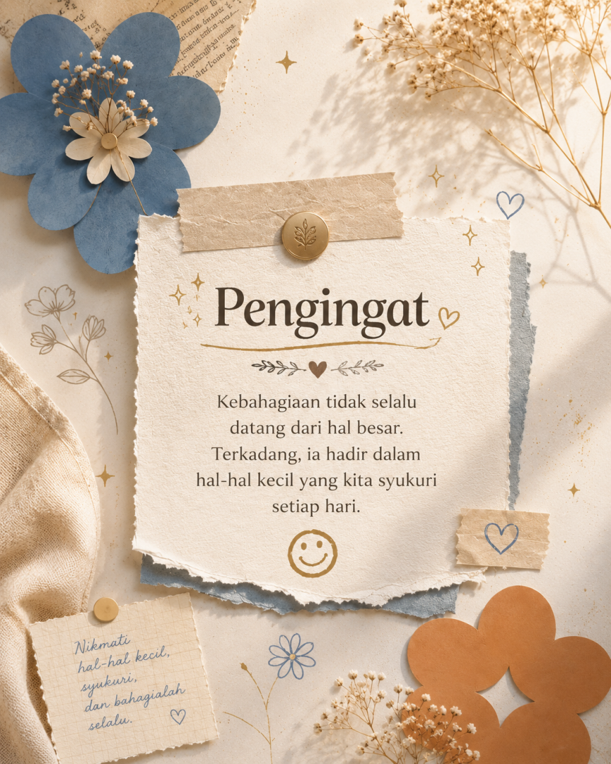 Pengingat: Kebahagiaan Hadir dari Hal-Hal Kecil       